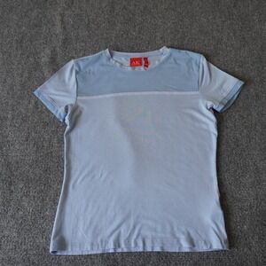 AK Anne Klein Women's Blue Short Sleeve T-Shirt Casual Top